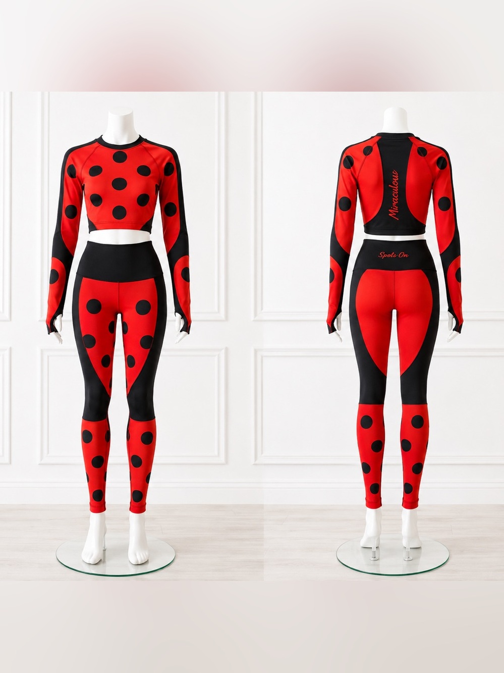 Miraculous Ladybug Women’s Small 2-Piece Athletic Set Red & Black 🐞